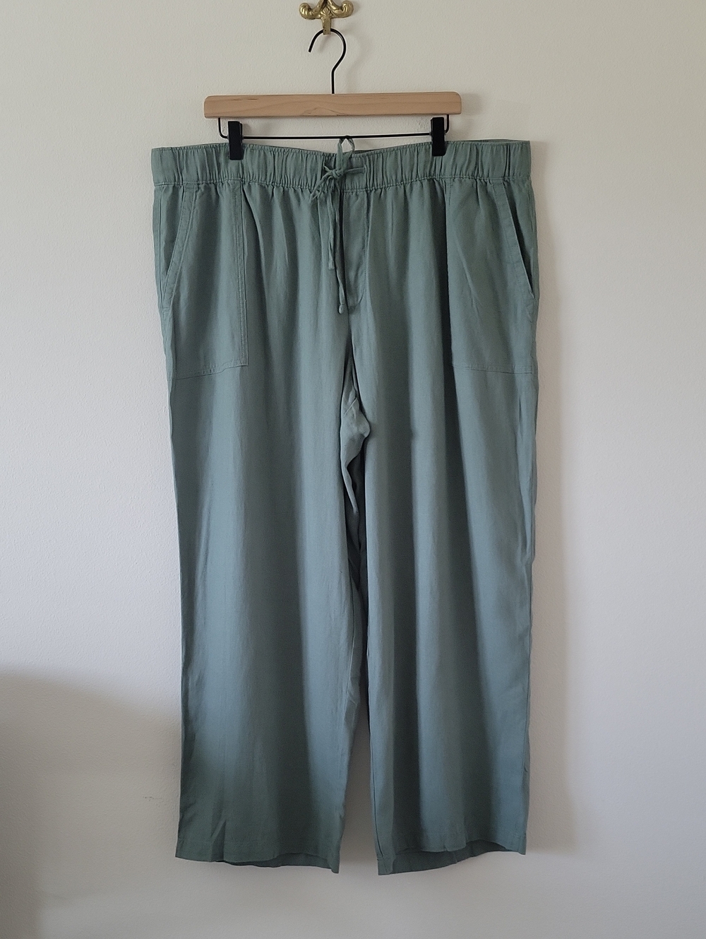 Gap Green Wide Leg Linen Pants Size XXL